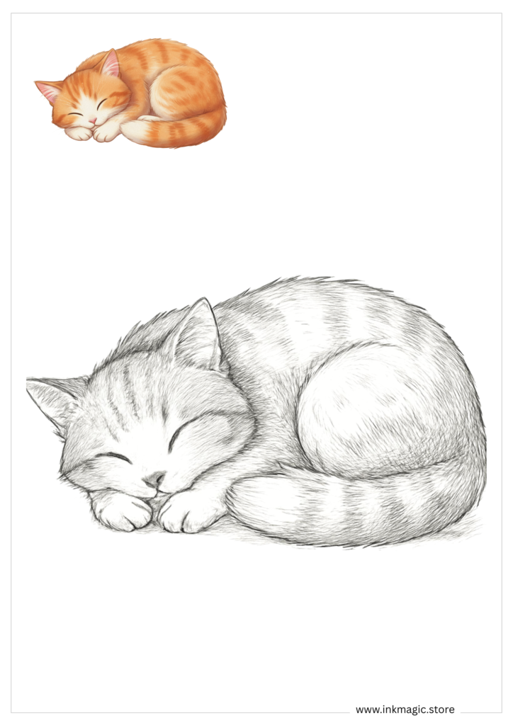 sleeping cat Coloring page