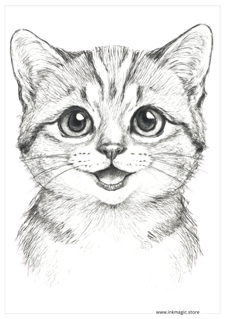 Realistic Cat Coloring Pages