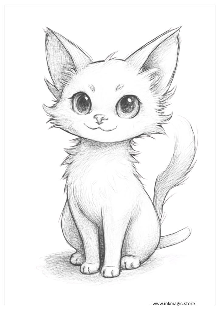 Cute Cat coloring Page