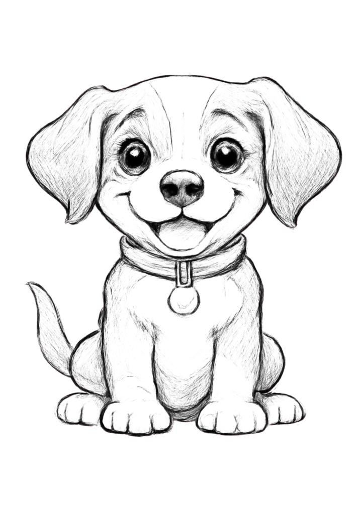 Realistic Puppy Coloring Page