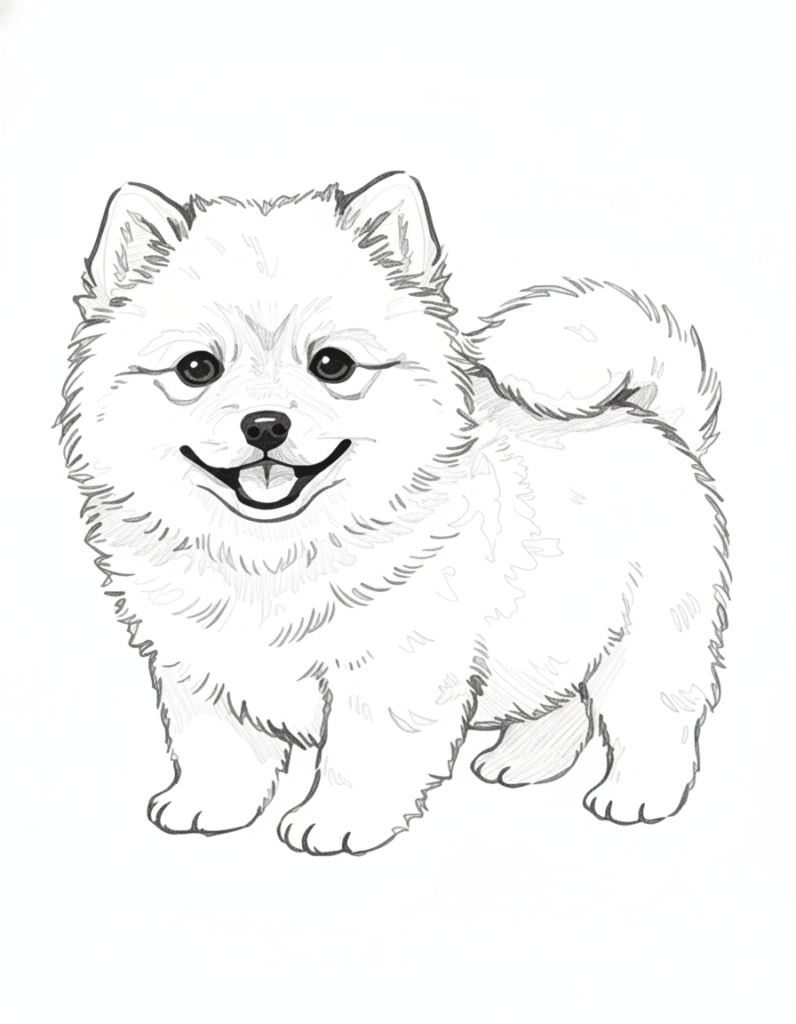 Pomeranian Coloring Page