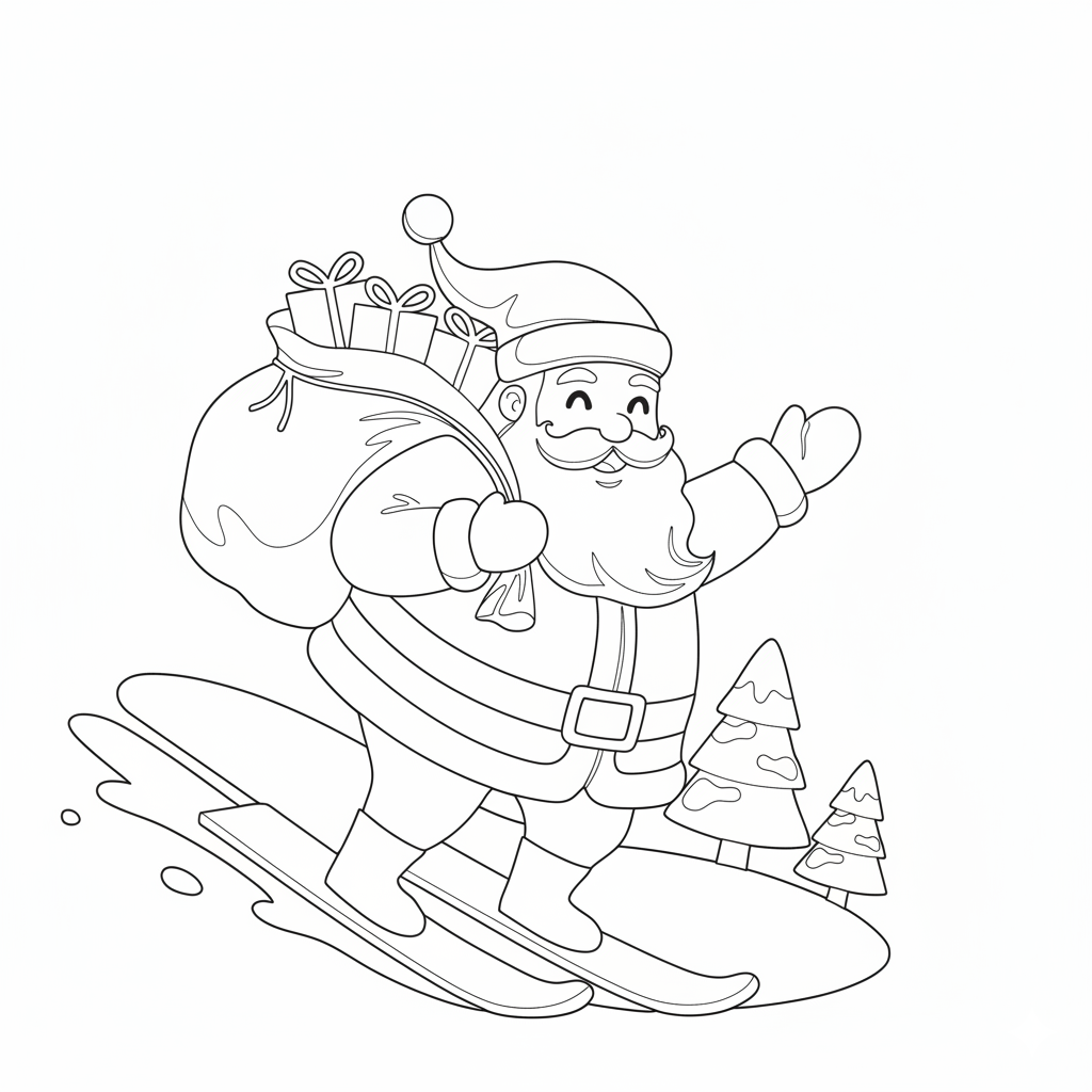 Cool Santa Claus Coloring Page