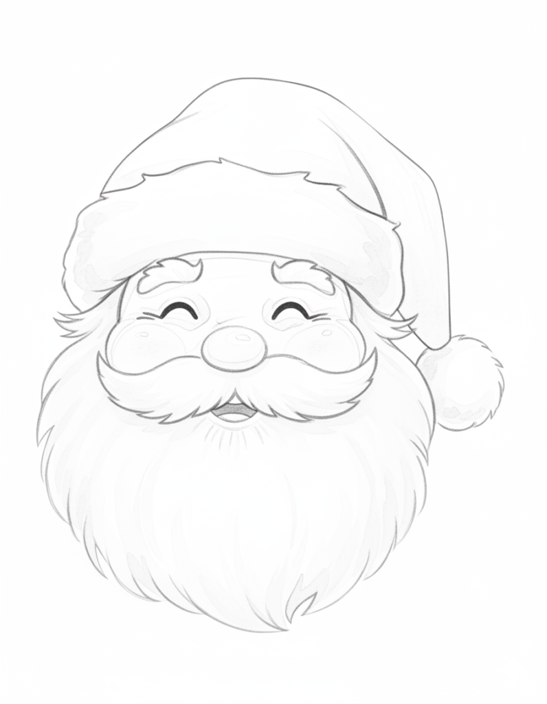 Santa Claus Face Coloring Page