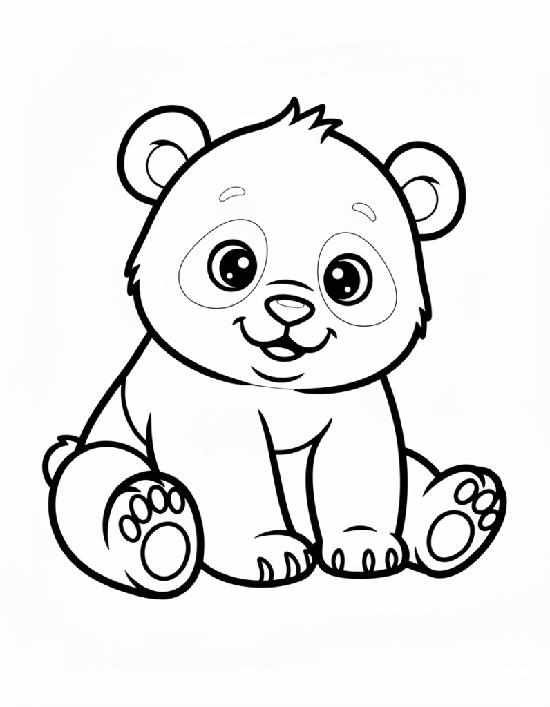 Seating Panda Coloring page