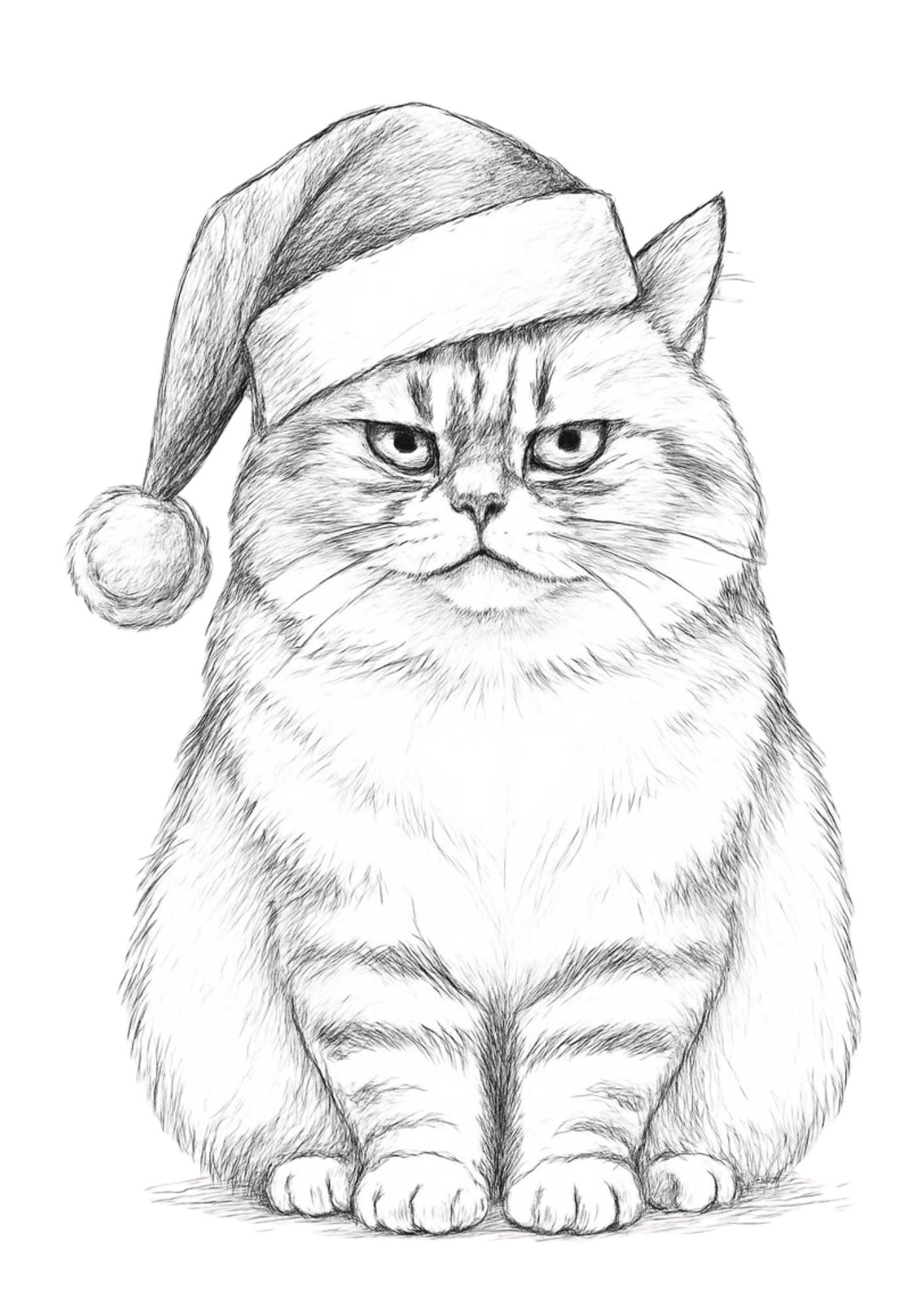 Orange Cat Coloring Page