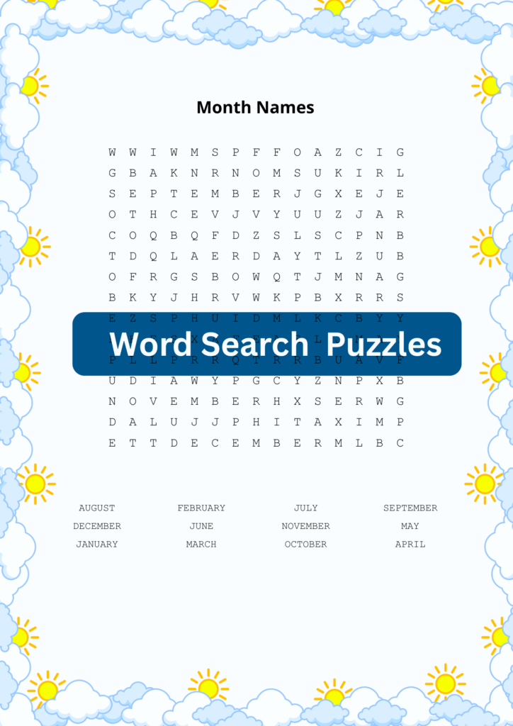 Word Search Puzzle Zoo Animals